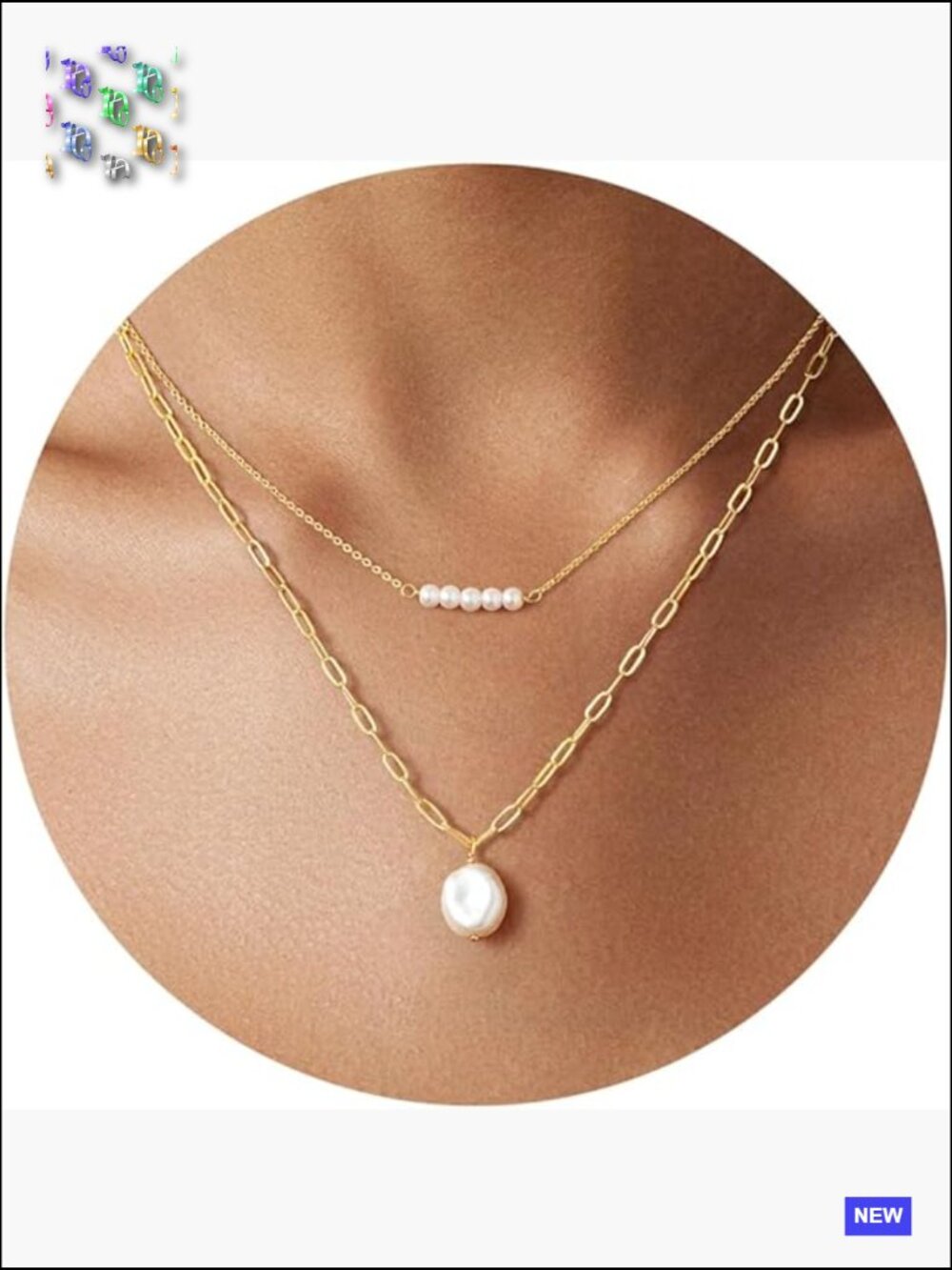 Dainty Pearl Choker Necklace Simple Elegant Pendant Layered Gold Plated Jewelry